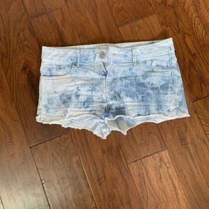 Express distressed denim shorts